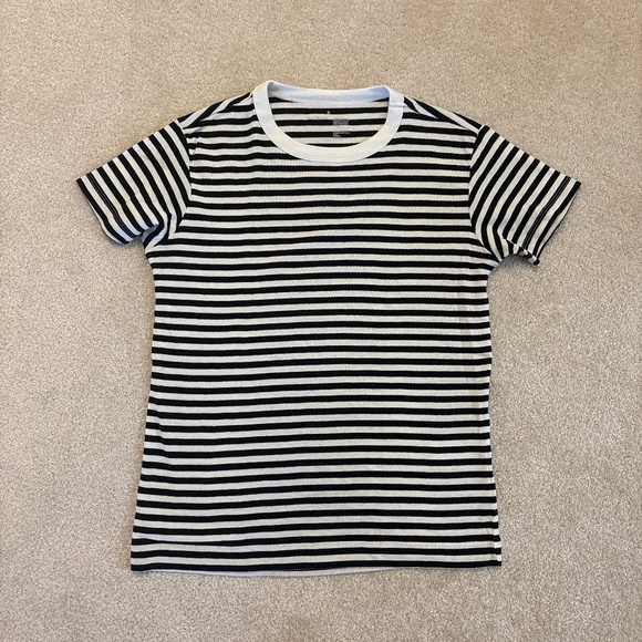 Muji Striped T-Shirt in Women’s Size Small 100% Cotton - Picture 1 of 3